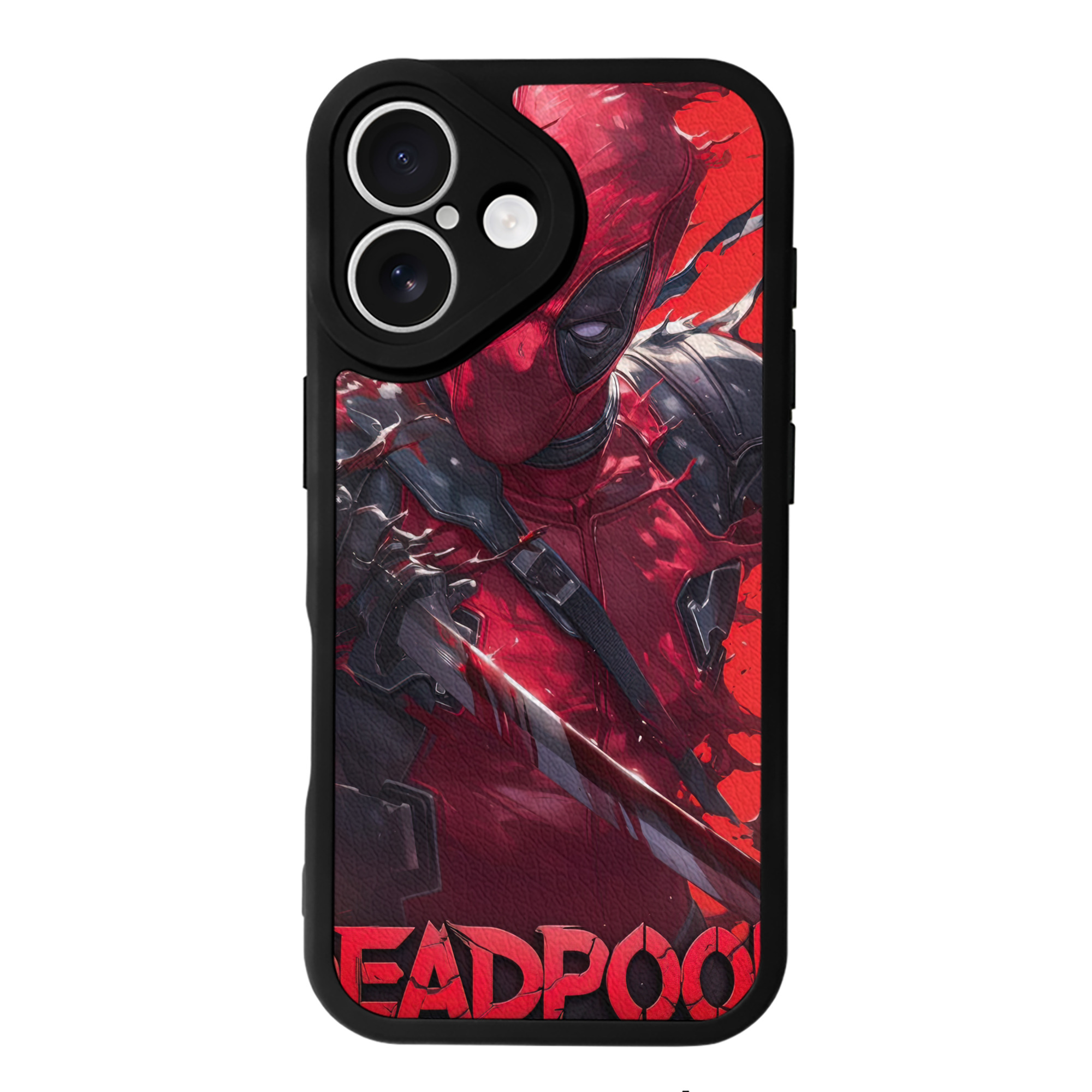 （画像用） Deadpool デッドプール 【iPhone 16シリーズ対応】シリコンスマホケース（レザー調） 材質：シリコン